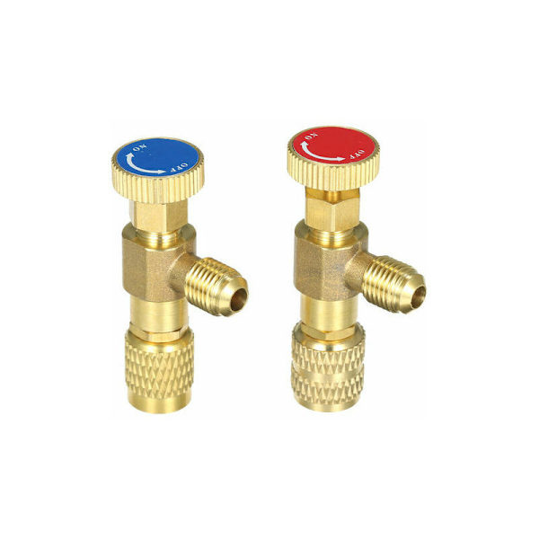 R12 R410 Refrigerant Charging Valve, Air Conditioning Refrigerant Liquid Safety Valve Copper Flow Control Valves Copper Fluorine Safety Valve