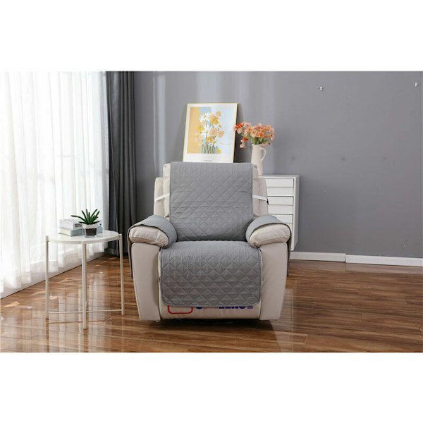 1-sits relaxfåtölj överdrag, vattentät fåtölj skyddsskydd för sovrum (grå, 55 × 200 cm)