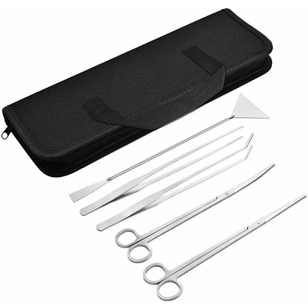 Akvaario Aquascaping -setti 5 in 1 INOX Akvaarioaltaiden Vesikasvien Työkalusarja Pihdit Sakset Lasta