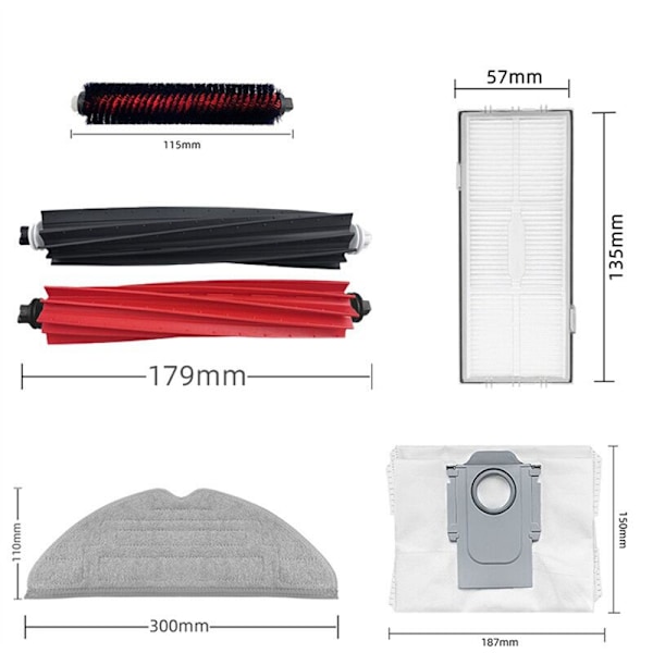 Pääsivusiveltimet, Mop, Hepa-suodatin, Puhdistus, Rulla, S8 PLUS S8+ Pro Ultra G20 -imurin osat
