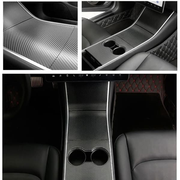 Center Console Sticker för Tesla Model 3 Bil Styling Kolfiber Dekal Skyddsfilm