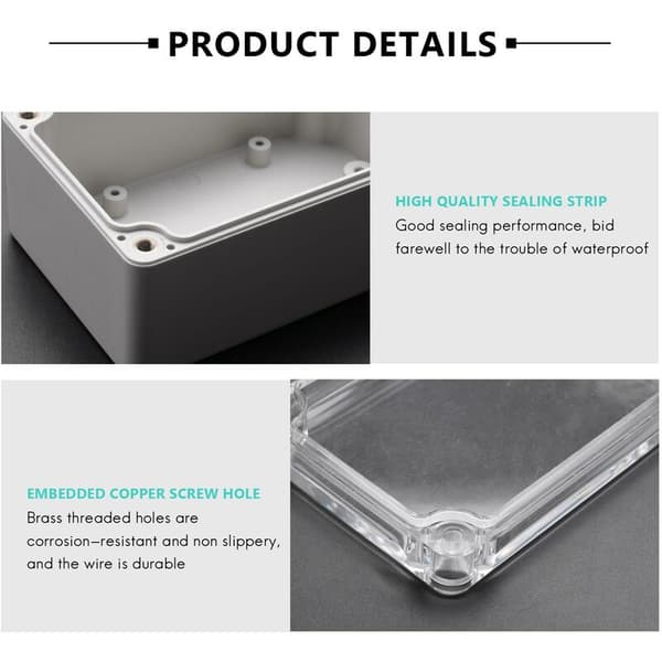 Transparent Cover Plastic Electronic Project Junction Box 100 x 68 x 50mm