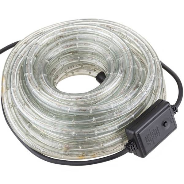 10m valkoinen LED-valoketju 8 valotehosteella, PVC-pinnoitettu ja sopii ulkokäyttöön 2