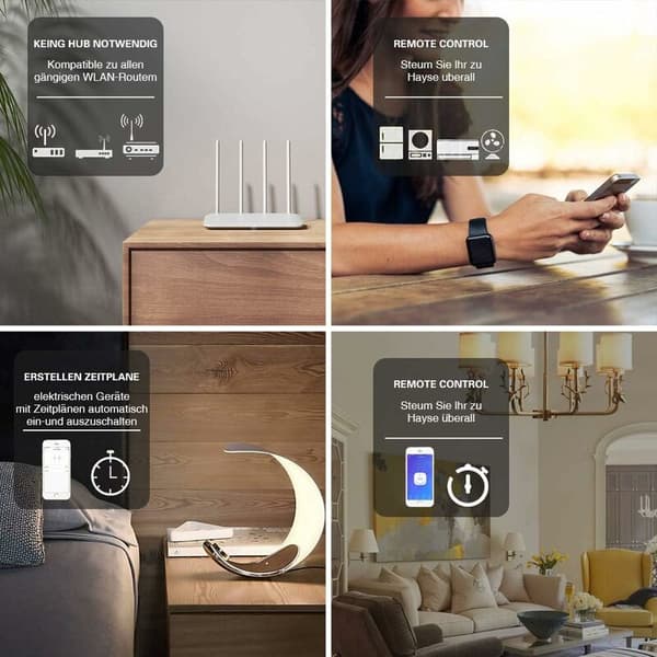 WiFi Smart Switch Intelligent Universal Wireless Remote Control Voice Control with Timer DIY Switch 2.4G WiFi Remote Switches Compatible with Alexa,