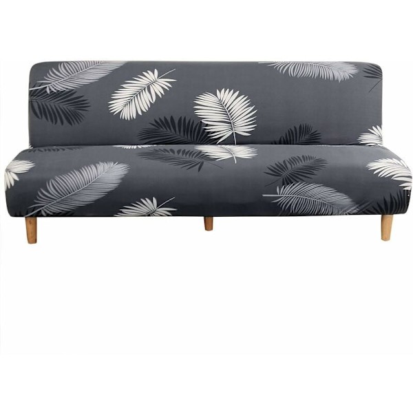 Armløs Sofa Betræk 3 Personer Stræk Sofa Betræk Overalt Foldbar Sofa Beskytter, Universal Skridsikker Sofa Håndklæde 190-210cm (Bladtryk) HIASDFLS