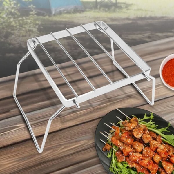 Multifunksjonell sammenleggbar bålgrill bærbar rustfritt stål campinggrill gasskomfyr stativ vedkomfyr stativ