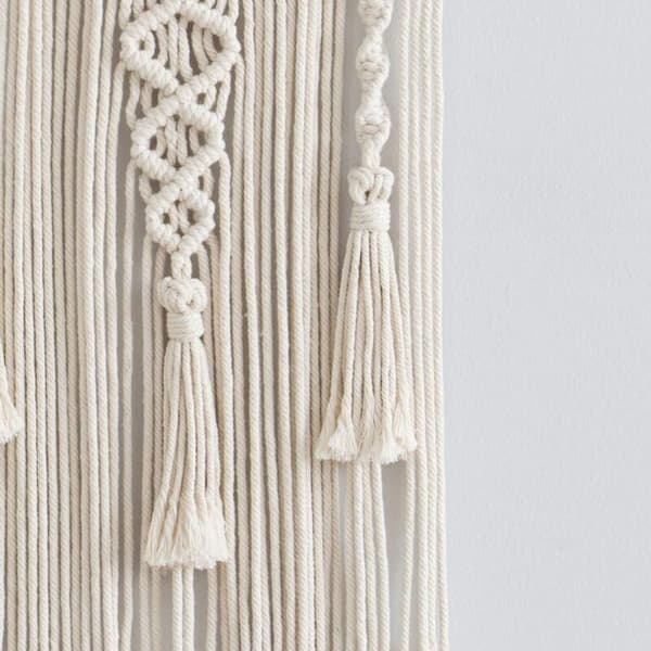 Macrame vävd väggbonad Boho Bohemian Chic geometrisk konstdekor - Vacker lägenhet sovsal dekoration