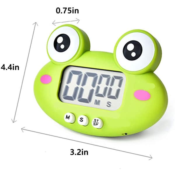Kök Timer, Digital Matlagningstimer med Magnetisk, LCD Visuell Klocka, Hängande Alarmklocka med Grönt Stativ