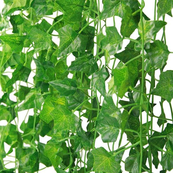 Kunstig Ivy 12 stk. Ivy Kunstig plante hængende guirlande blade til udendørs have væg fest bryllup dekoration -