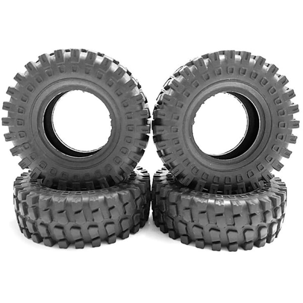 55mm 360G 1,3 tommers Beadlock hjuldekk med messingring for 1/24 RC Crawler bil Axial SCX24 FMS FCX24 Enduro24 oppgraderinger, 2
