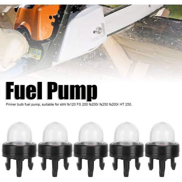 Drivstoffpumpe for Stihl, 5 stk. Primerpære Drivstoffpumpe Reservedeler, Varmt Drivstoffpumpe Primerpære Drivstoff, for Stihl fs120 FS 200 fs200r fs250