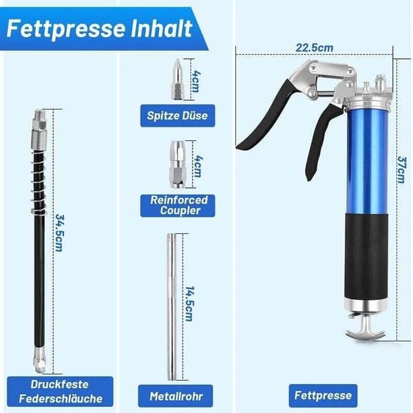 Randaco Hand Held Grease Pump Pistolgrepp 2 Tips Inkluderat 8000 PSI