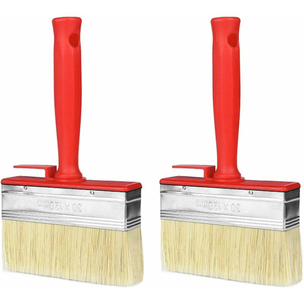 2-pack Däckfärg Penslar, Skjul, Staket, Däck & Träblock Penslar, för Trä, Träblock, Glansvägg, Möbelmålning (30x120mm)