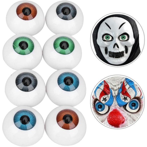 Halloween ögon Skrämmande ögon 8 ihåliga plastögonbollar Halloween skräckrekvisita
