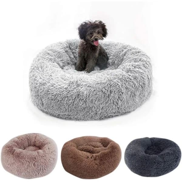 Katteseng, Fluffy pude, blød vaskbar til katte hunde (sort, 60 cm), Sunny