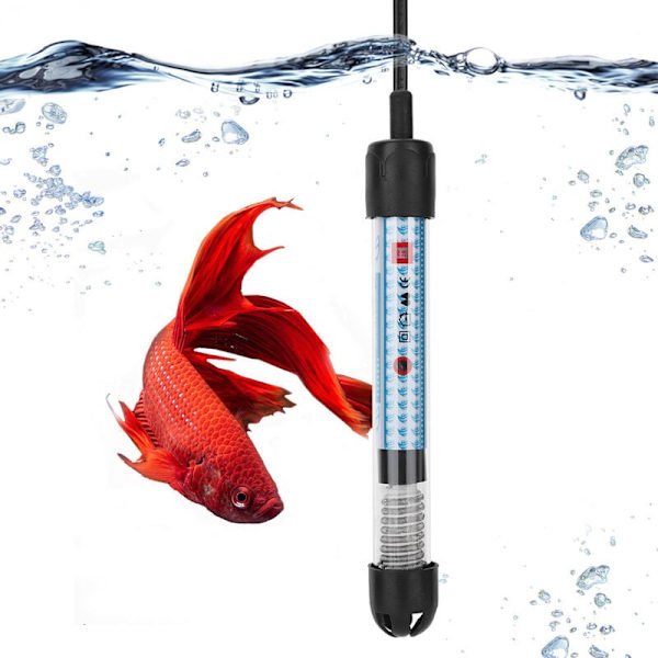 25W 50W 100W Akvarievarmer, Nedsænkelig Glasvarmer til Fisk og Skildpadde Tank (25W) - RWAquarium Varmer