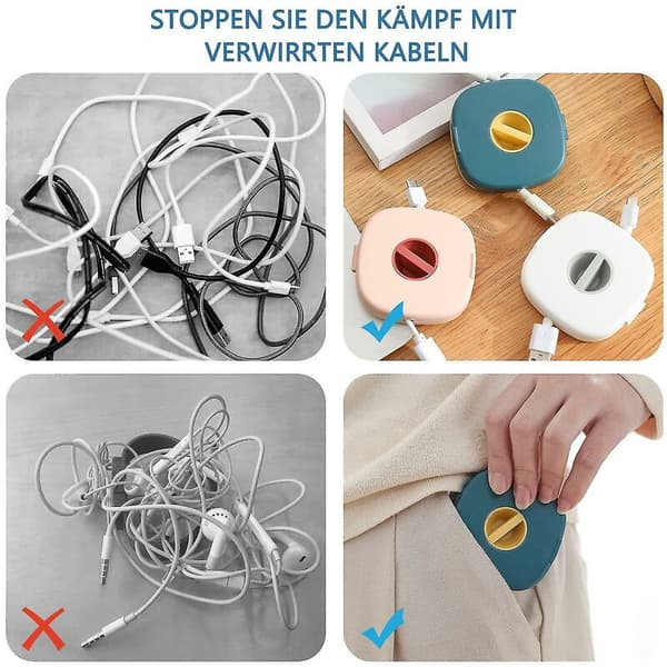 Kabeloprulning 3 stk. Kabeltromle Kabelbindere Kabelholder Kabelorganisering Kabelstyring til USB-kabel