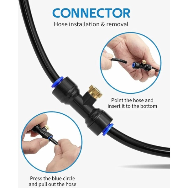 Utomhusdimma, 8M terrassdimma med 7 dimmunstycken + 2 ersättningsmunstycken + 1 adapter (mässing, 3/4\") Dimma för uteplats trädgård växthus T