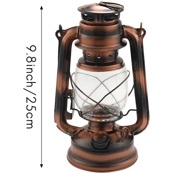 25 cm antika järn brons lyktor (lock) nostalgisk bärbar utomhus camping lampa vattentät tätning packning bevis utomhus camping