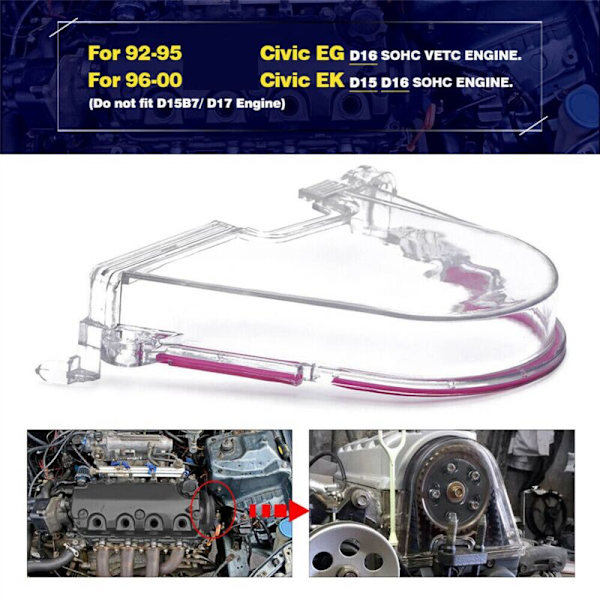 2X til 96-00 EK EG D15 D16 Motor Klar Kamdæksel Timing Remdæksel Turbo Remskive