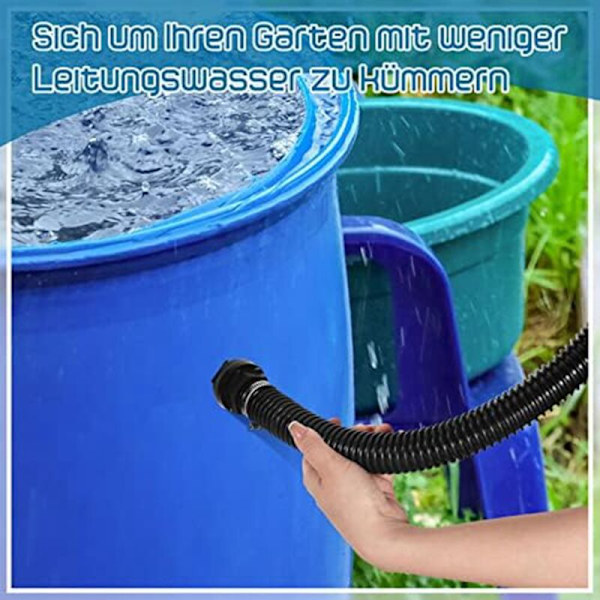 Sæt med 2 regnvandsbeholder fittings 25mm regnvandsbeholder fitting med slangeklemmer IBC tøndeforbindelse til regn (50cm)