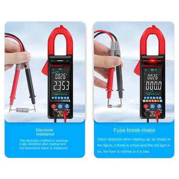 FS8330Pro Digital Tangmeter DC/AC Strøm 6000 Tællinger 400A Multimeter Stor Farveskærm Spændingstester Bil Hz Sort