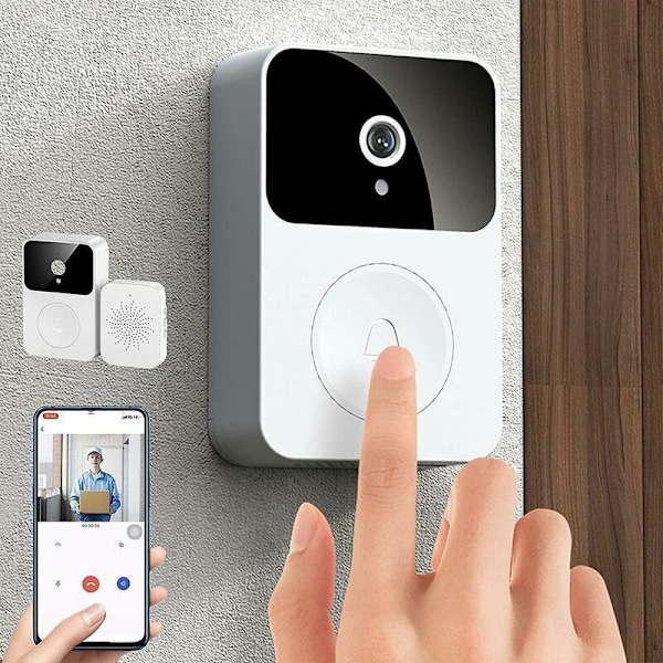 Smart Hem Videointercom, Smart Trådlös Fjärrstyrd Videodörrklocka, Högdefinition Nattseende Wifi Laddning Stöldskydd Dörrklocka, Tvåvägs