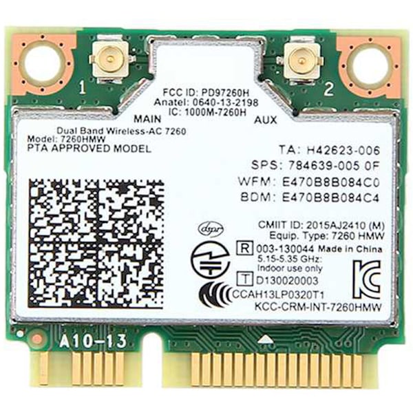 Trådløst netværkskort 7260AC 7260HMW 1200M 5G Dual Band Gigabit netværkskort Bluetooth4.0 MINI PCIE Wifi-adapter