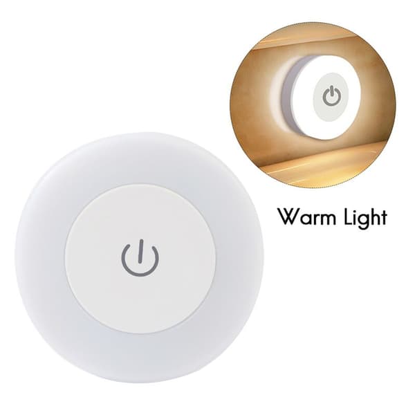LED-sensor nattlys 3 moduser magnetisk base vegglys USB oppladbar rund bærbar dimming varmt lys
