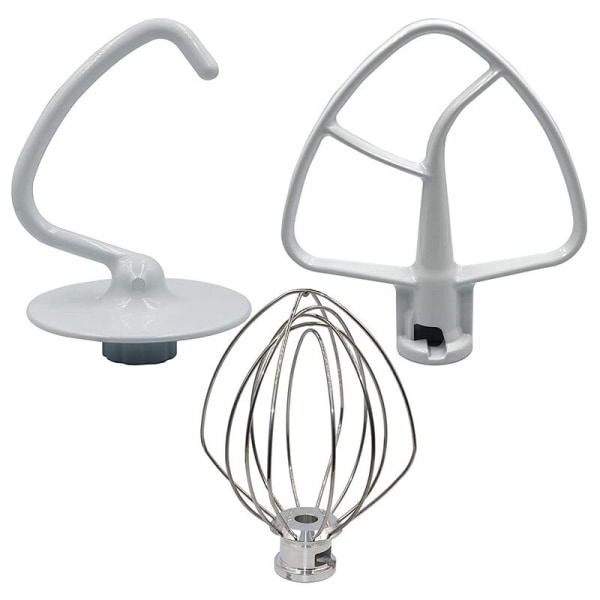 KSM150 Mixer Kit Includes Dough Hook Whisk and Coated Flat Beater, 3Pcs Compatible with Stand Mixer Repair Kit