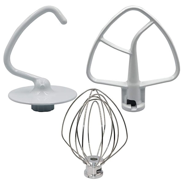 KSM150 Mixer Kit Inkluderer Dejkrog Piskeris og Belagt Flade Pisker, 3 Stk Kompatibel med Stand Mixer Reparationssæt