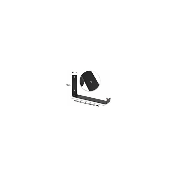 Hyllebrakett 2 stk Hyllebraketter Svart 20cm - Heavy Duty Vegg Garasje Brakett Industriell Flytende Brakett, DIY Møbler Metall Veggdekor, Fiksing