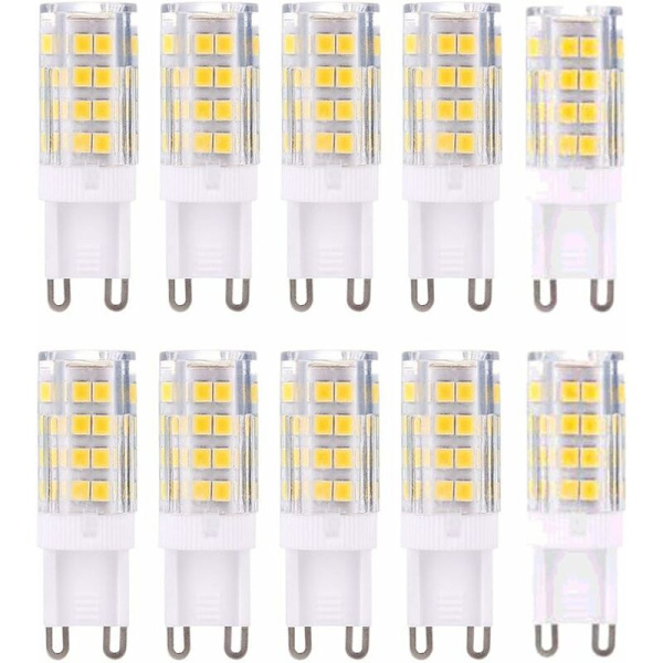 G9 LED-lampor, varmvit 3000K 5W Ljus motsvarande 40 W halogenlampor 420 lumen ej dimbar, 10-pack