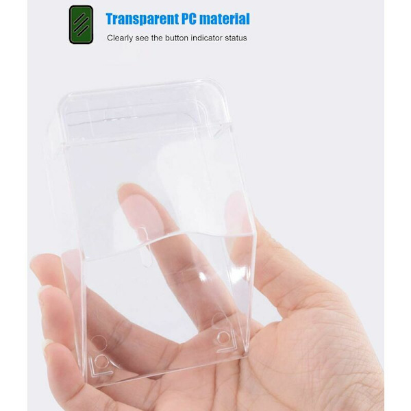 Transparent Skyddande Kåpa för Utomhus Dörrklocka, Vattentät, Trådlös, Väggmontering - 11 x 6 x 5 cm