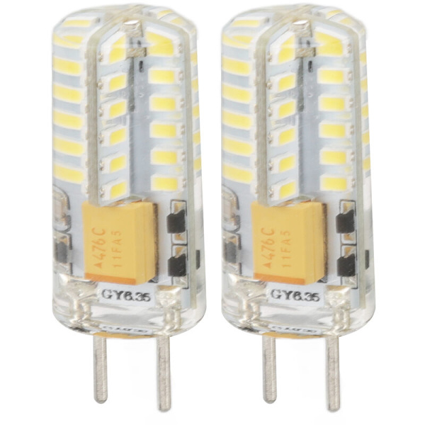 GY6.35 Pære Øjenbeskyttelse Energibesparende 6000K 3W 48 LED Pærer Til Lysekroner Bordlamper 12V 2 stk