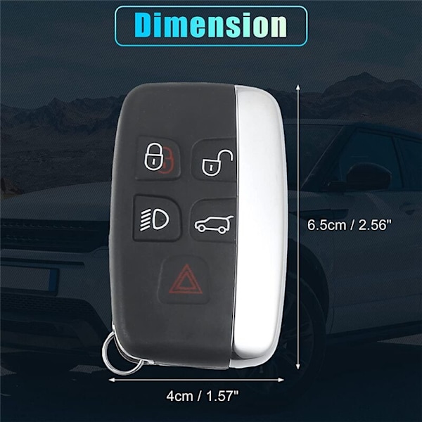 5 knappars smart fjärrkontroll nyckelbricka ID49 chip KOBJTF10A för Range Evoque Sport LR2 LR4 2012-2017, 315MHz