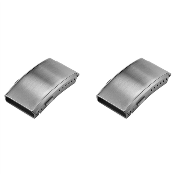 2X Urværk Spænde Fold Sikkerhed Fræset Spænde Rustfrit Stål Armbånd Udskiftning, 18mm