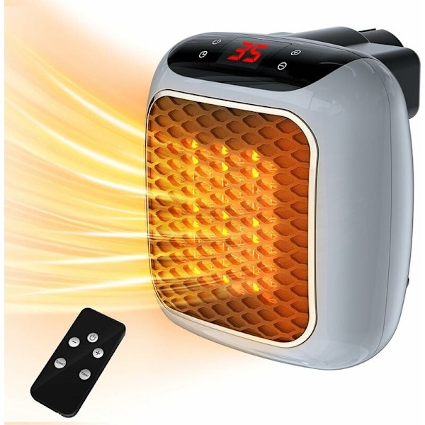 Elektrisk vifteovn 800W Ekstra oppvarming, 2 moduser med LED-display og fjernkontroll