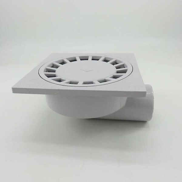 Aftapning 200mm X 200mm Udløb 75mm Gulvafløb Badeværelse Vådrum Bruser Plast PVC1stk-hvid
