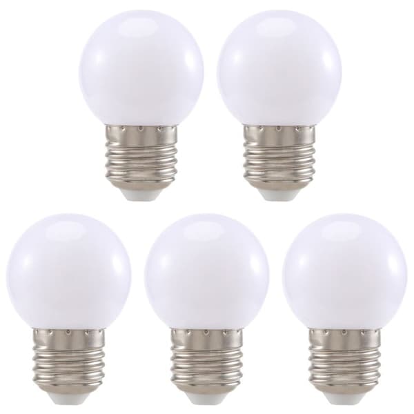 5 stk E27 0,5W AC220V hvit glødepære dekorativ lampe