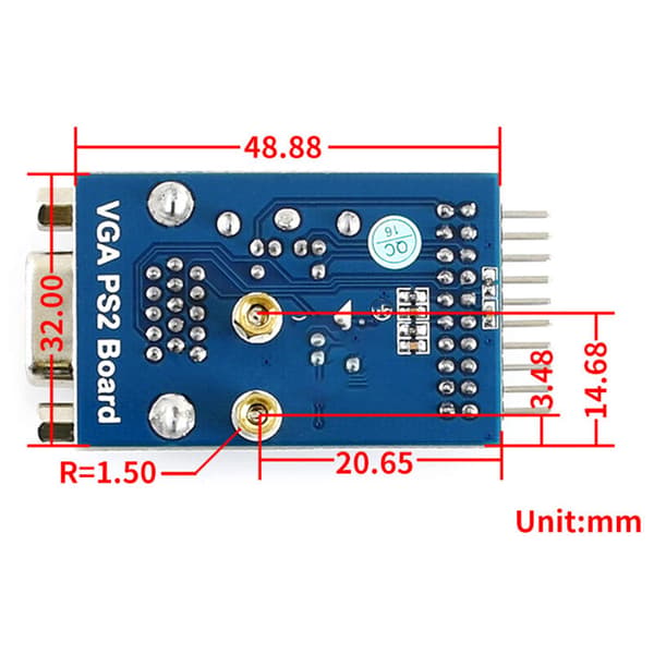 VGA til PS2-modul PS2 VGA-testmodul adapterkort udviklingskort