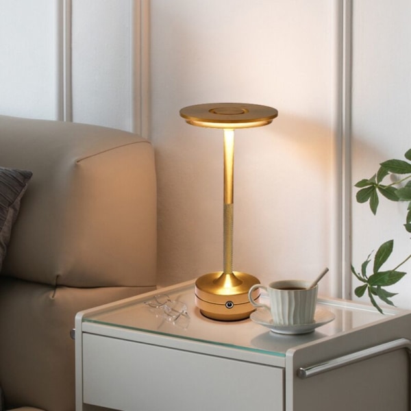 LED-skrivbordslampa restaurang bar touch-skrivbordslampa USB-laddningsbar skrivbordslampa nattlampa guld