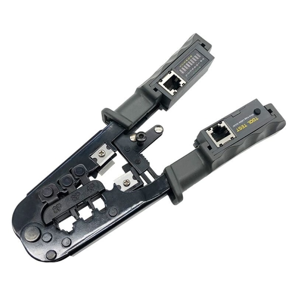 RJ45-krimper, nettverkskabeltester, kuttetang for Cat7 Cat6 Cat5 RJ11 RJ12 RJ45 metallkrimper