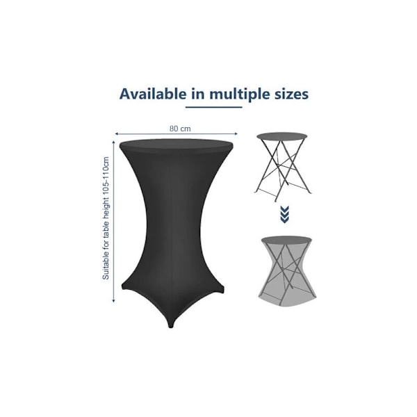 80 cm Svart Foldbar Høybordtrekk