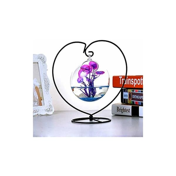 2 stk. Hjerteformet ornament display jernkrog holder til ophængning af glas terrarium (hjerte)