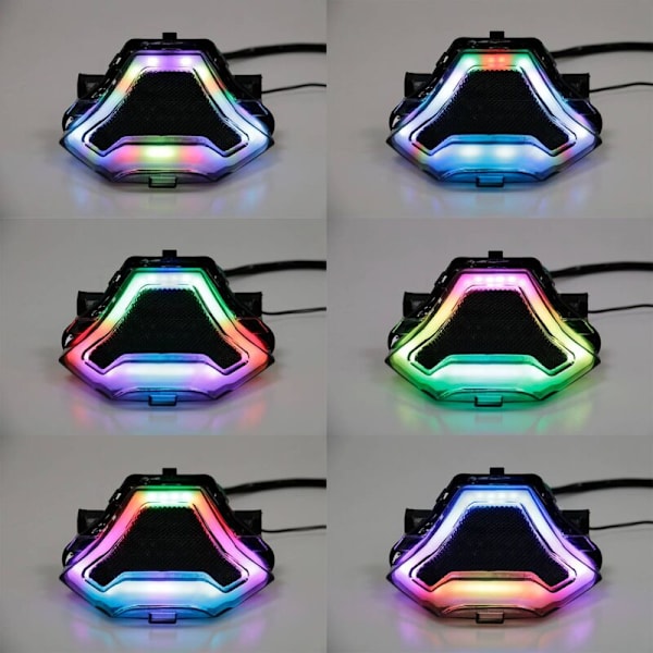Motorsykkel bakbremselys med fargerike LED-kjørelys blinklys for YZF R3 R25 MT03/07 FZ07 LC150