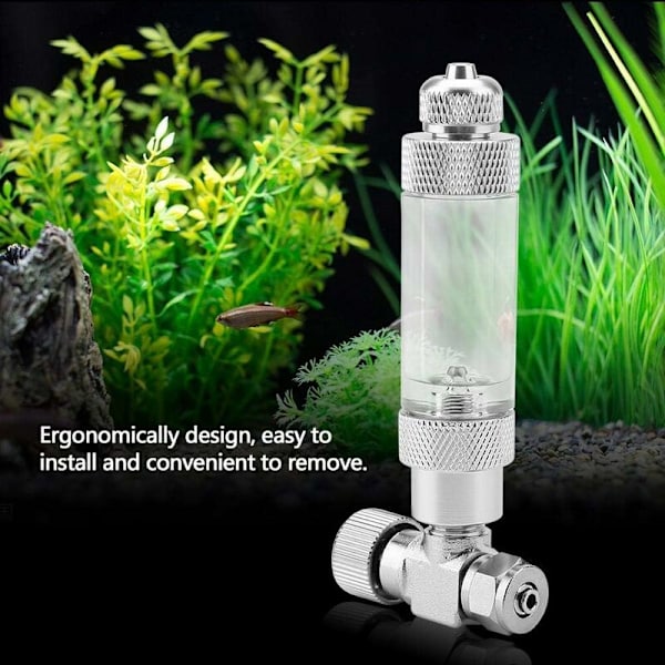Akvarie nåleventil for akvariesystem CO2-regulator (enkelt hode trimventil + tilbakeslagsbobleteller, 3)