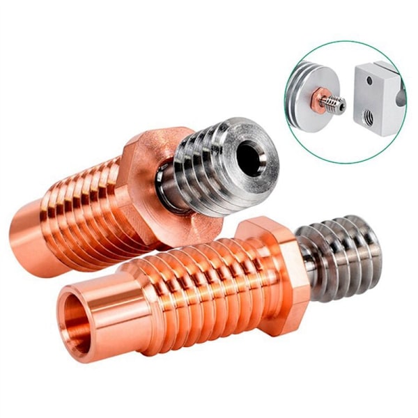 4 stk. Serie 3D Printer Opgradering Højtemperaturbestandig M6 Titanlegering Rød Kobber Hals Bimetal til V6 HOTEND