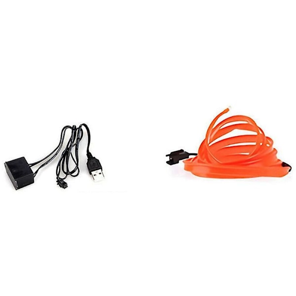 USB-drevet bil-lys, kaldt LED-lys uten modifisering (oransje)