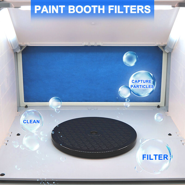 Airbrush Hobby Airbrush Spray Booth Filter Kit, Fiberglass Booth Replace Filter Kompatibel med Master, Paasche 4Pcs Serie Blå